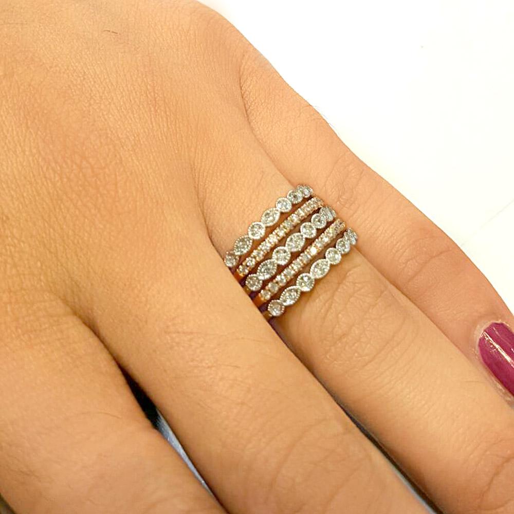 14K White Gold 1/4 Ct.Tw. Diamond Stackable Band