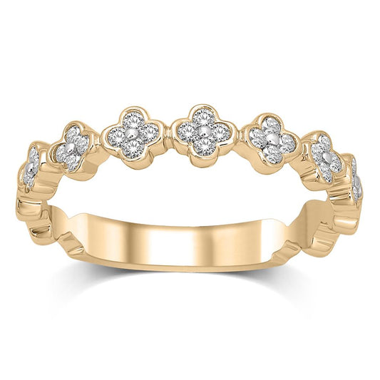 14K Yellow Gold 1/4 Ct.Tw. Diamond Stackable Band