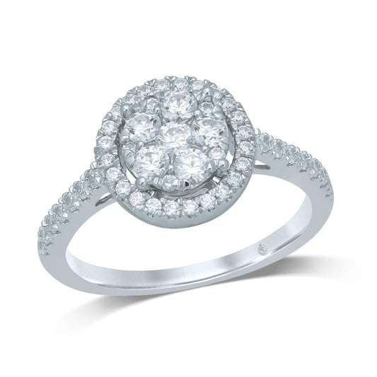 14K White Gold 3/4 Ct.Tw. Diamond Engagement Ring