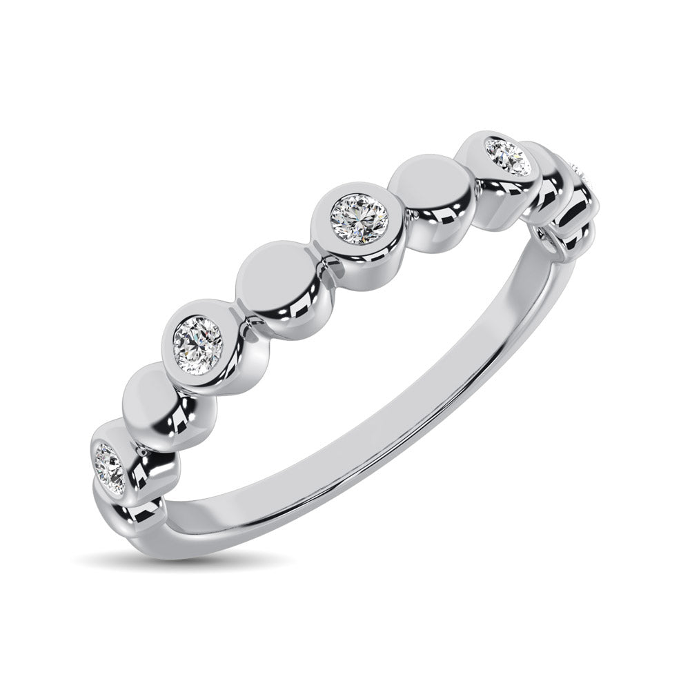 14K White Gold 1/20 Ct.Tw. Diamond Stackable Band