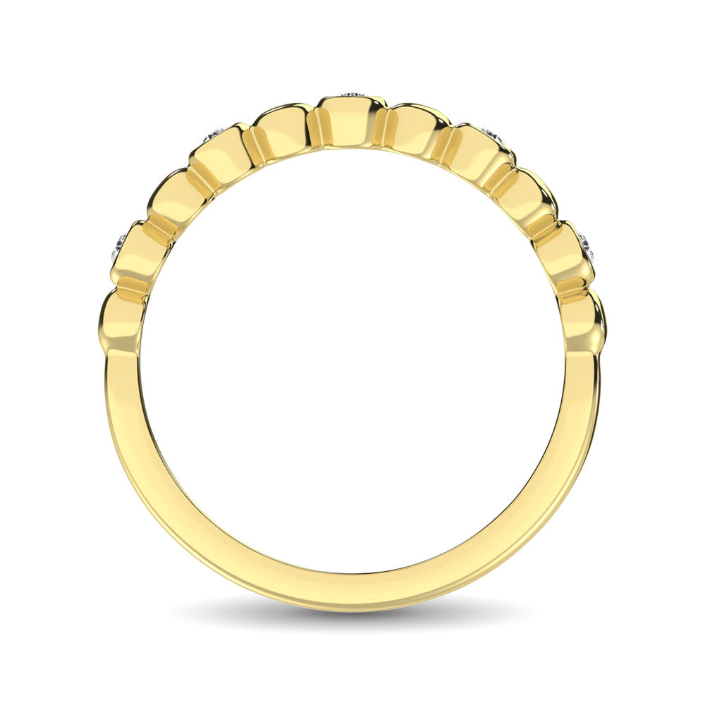 14K Yellow Gold 1/20 Ct.Tw. Diamond Stackable Band