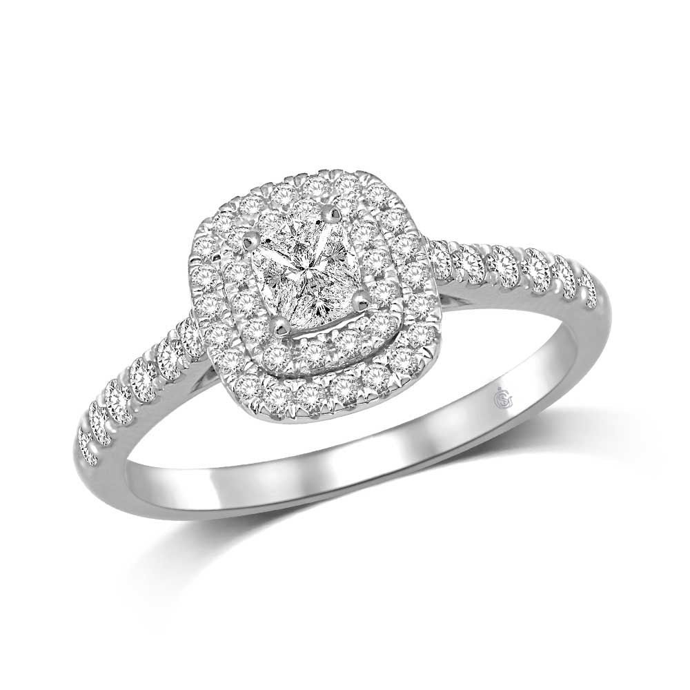 Lovecuts 14K White Gold 5/8 Ct.Tw. Diamond Engagement Ring