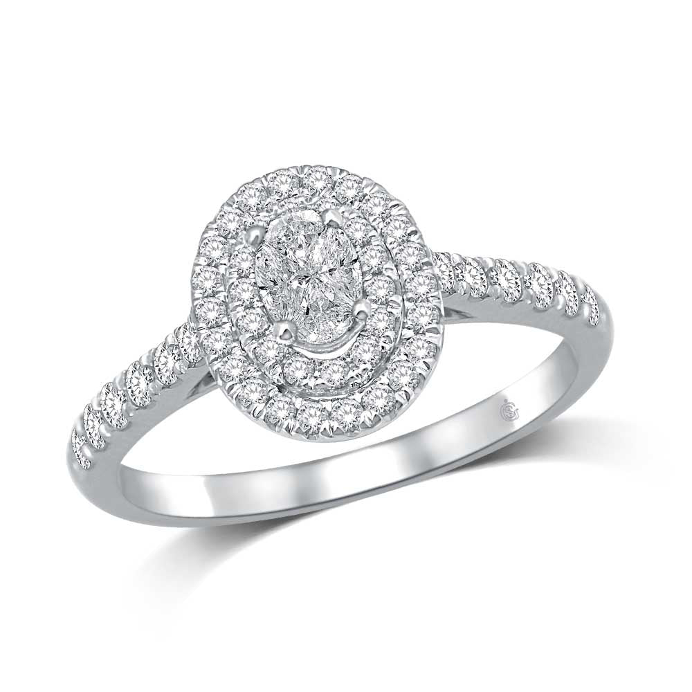 Lovecuts 14K White Gold 5/8 Ct.Tw. Diamond Engagement Ring