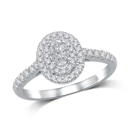 Lovecuts 14K White Gold 5/8 Ct.Tw. Diamond Engagement Ring