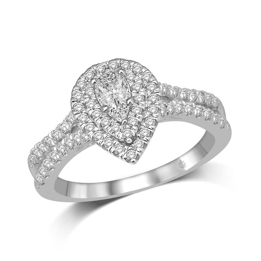 Lovecuts 14K White Gold 5/8 Ct.Tw. Diamond Engagement Ring