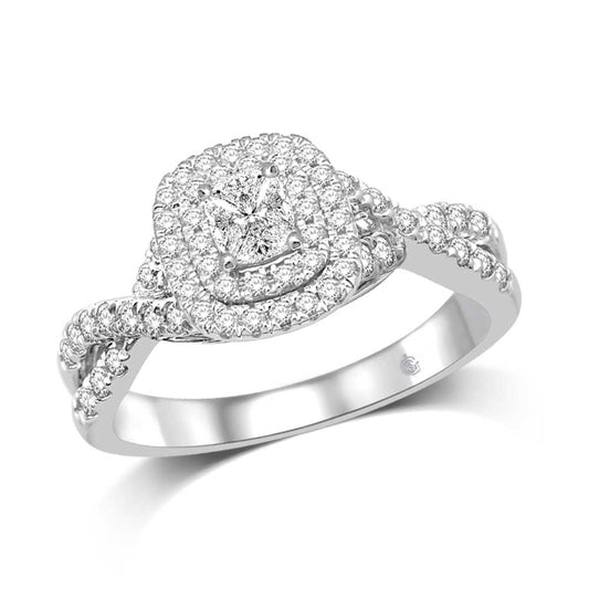 Lovecuts 14K White Gold 5/8 Ct.Tw. Diamond Engagement Ring