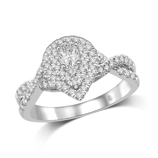 Lovecuts 14K White Gold 5/8 Ct.Tw. Diamond Engagement Ring
