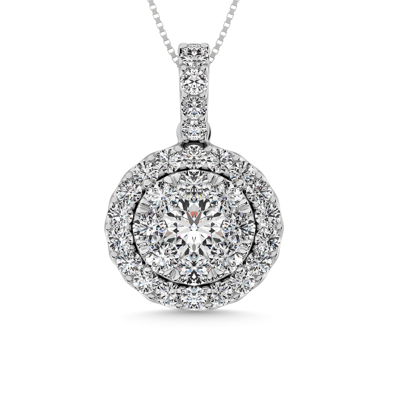 14K White Gold 1 Ct.tw Diamond Fashion Pendant