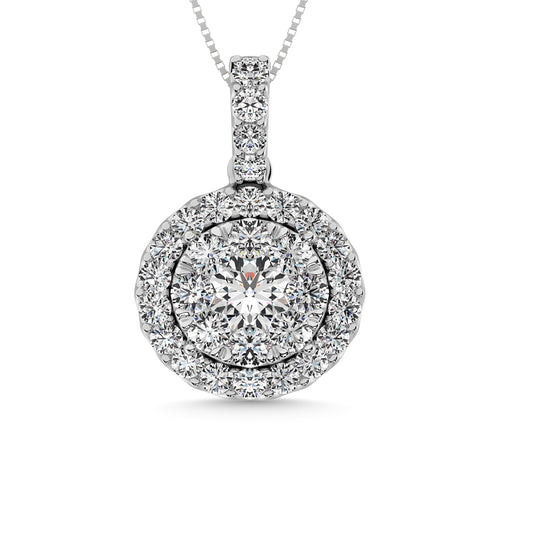 14K White Gold 1 Ct.tw Diamond Fashion Pendant