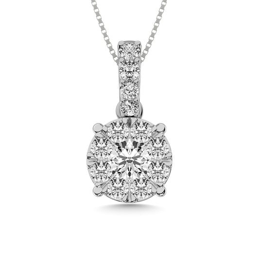 14K White Gold 1/3 Ct.tw Diamond Fashion Pendant