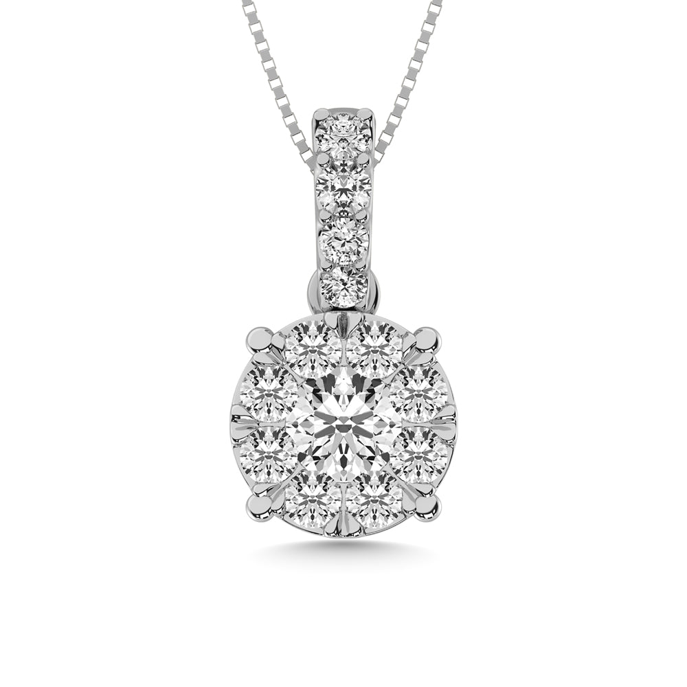 14K White Gold 3/4 Ct.tw Diamond Fashion Pendant