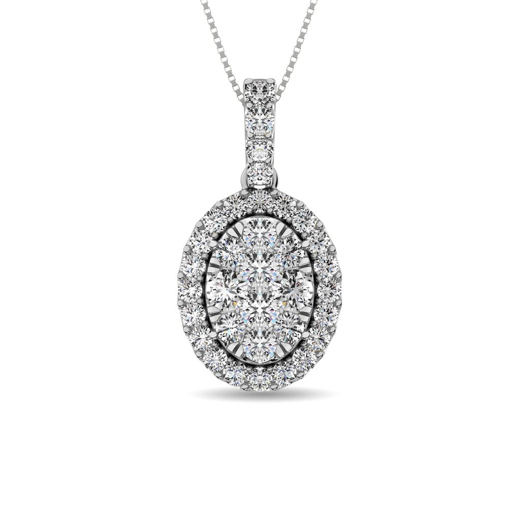 14K White Gold 1 1/4 Ct.tw Diamond Fashion Pendant