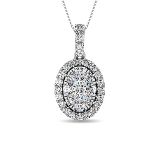 14K White Gold 1 1/4 Ct.tw Diamond Fashion Pendant