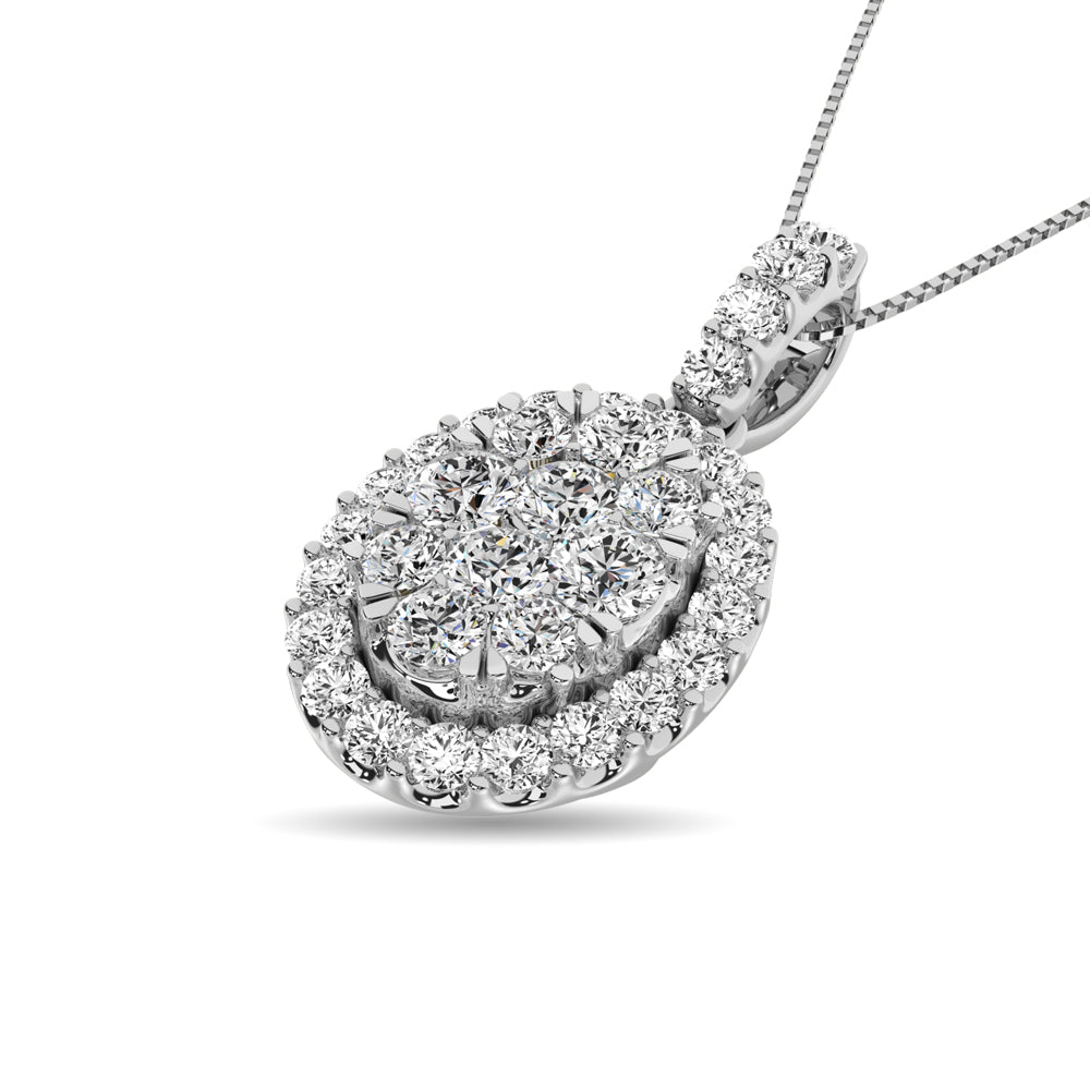 14K White Gold 1 1/4 Ct.tw Diamond Fashion Pendant