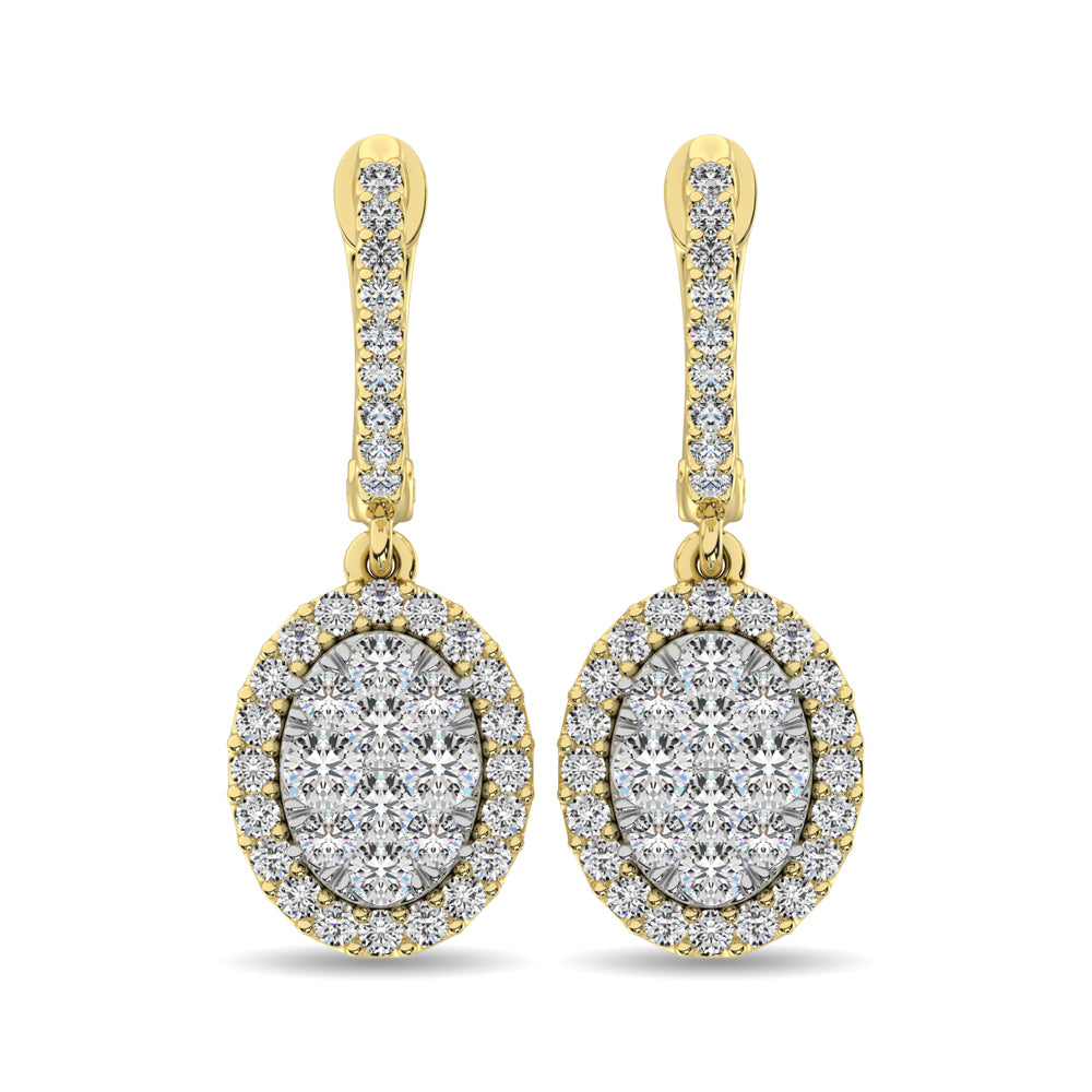 14K Yellow Gold 2 Ct.tw Diamond Drop Earrings