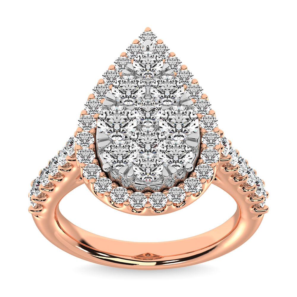 14K Rose Gold 1 Ct.tw Diamond Fashion Ring