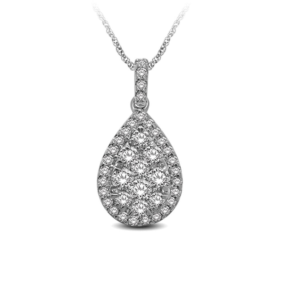 14K White Gold 5/8 Ct.tw Diamond Fashion Pendant