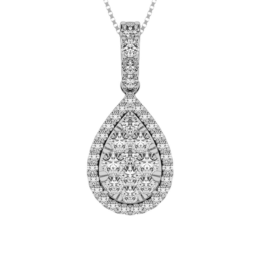 14K White Gold 5/8 Ct.tw Diamond Fashion Pendant