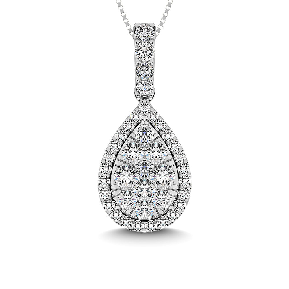 14K White Gold 3/4 Ct.tw Diamond Fashion Pendant