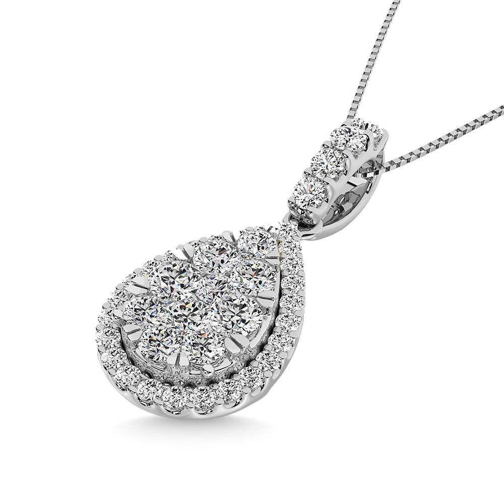 14K White Gold 3/4 Ct.tw Diamond Fashion Pendant