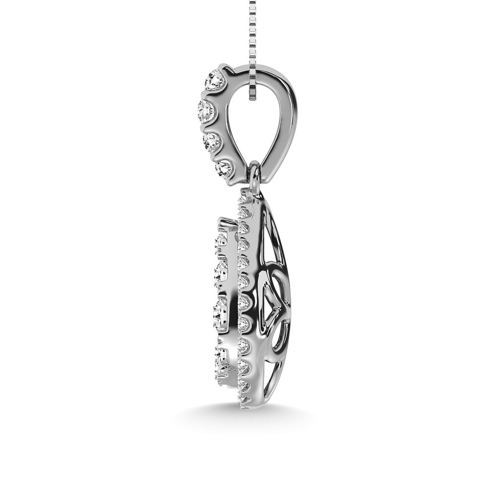 14K White Gold 3/4 Ct.tw Diamond Fashion Pendant