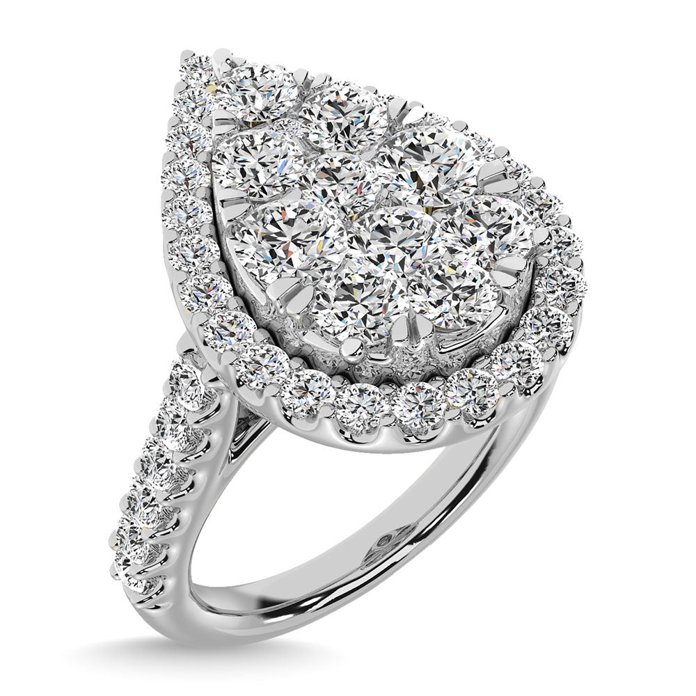 14K White Gold 1 1/2 Ct.tw Diamond Fashion Ring