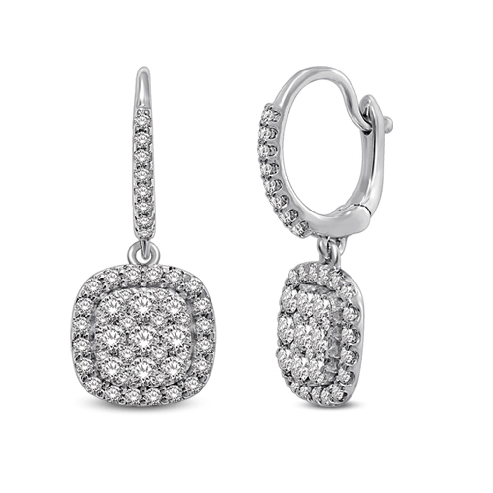 14K White Gold  1 1/6 Ct.tw Diamond Drop Earrings