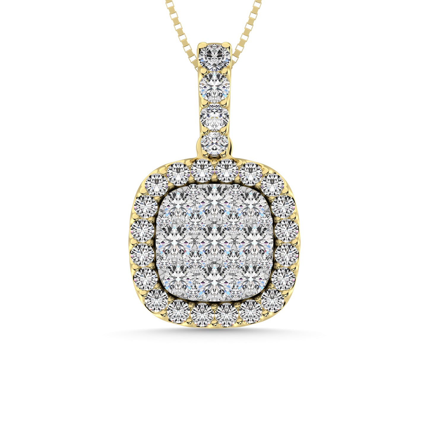 14K White Gold 1 1/4 Ct.tw Invisible Diamond Fashion Pendant