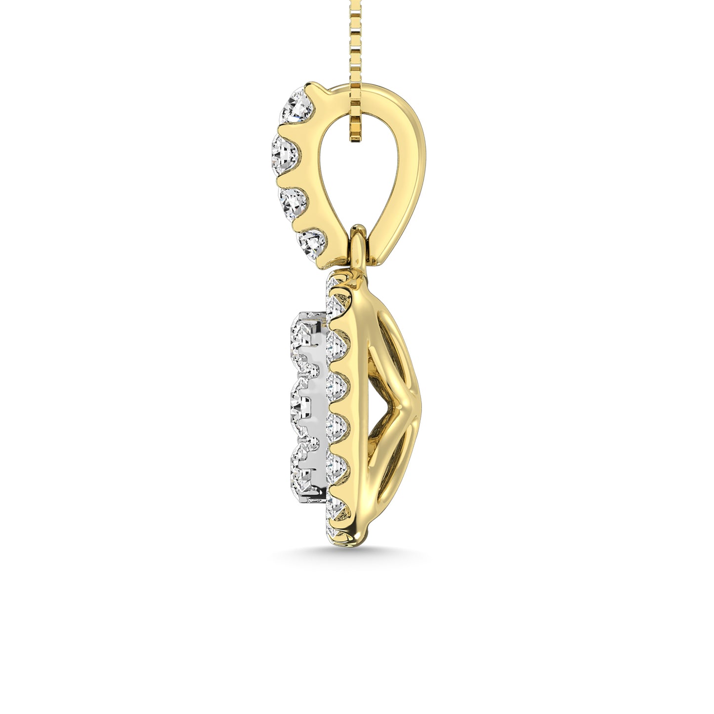 14K White Gold 1 1/4 Ct.tw Invisible Diamond Fashion Pendant