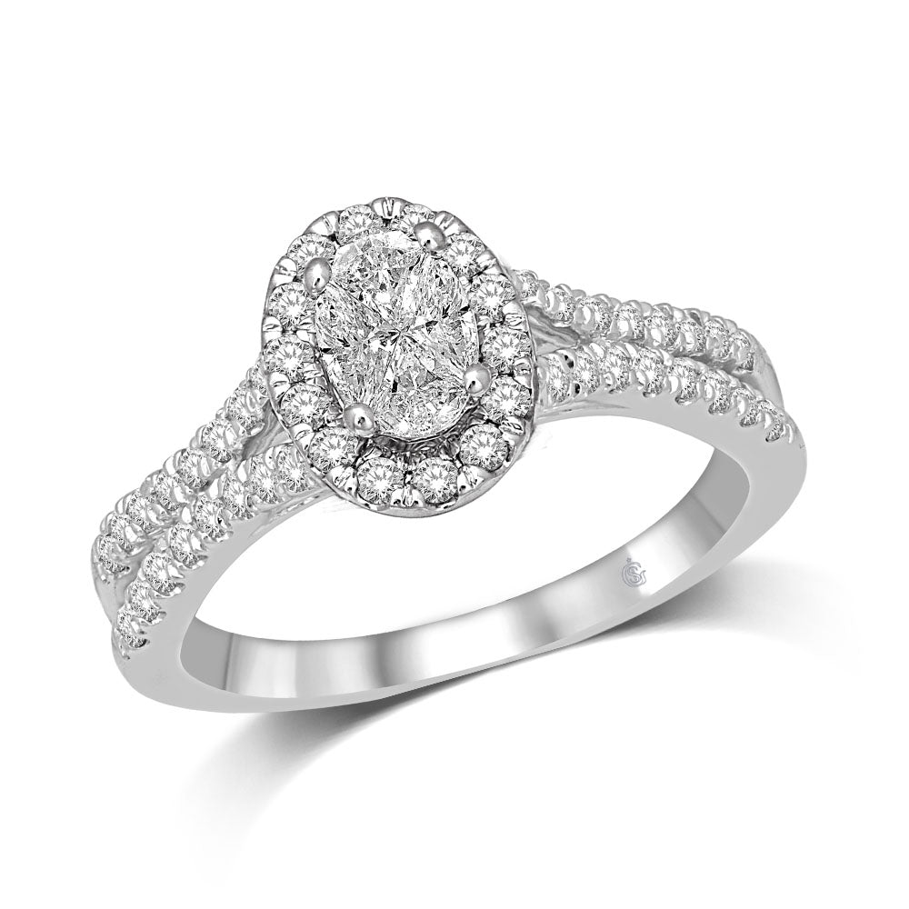 Lovecuts 14K White Gold 5/8 Ct.Tw. Diamond Engagement Ring