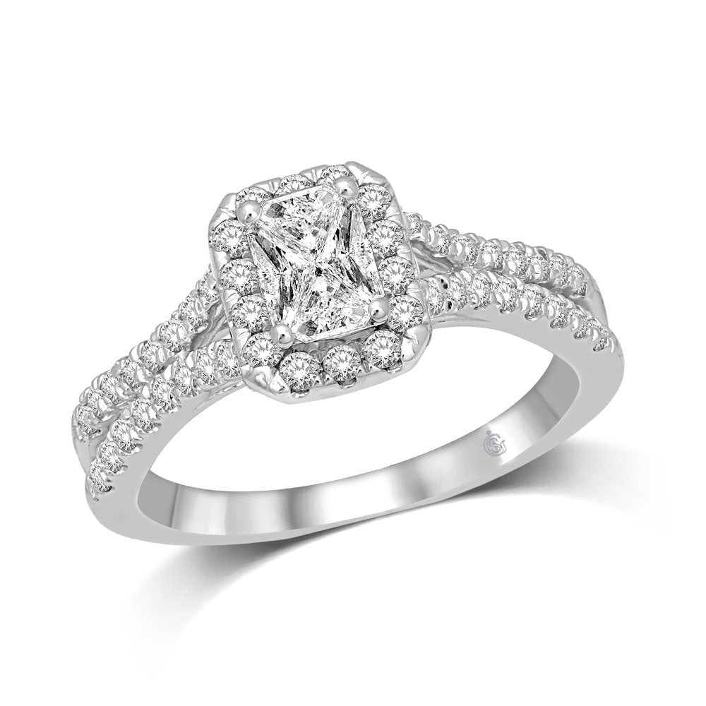 Lovecuts 14K White Gold 5/8 Ct.Tw. Diamond Engagement Ring