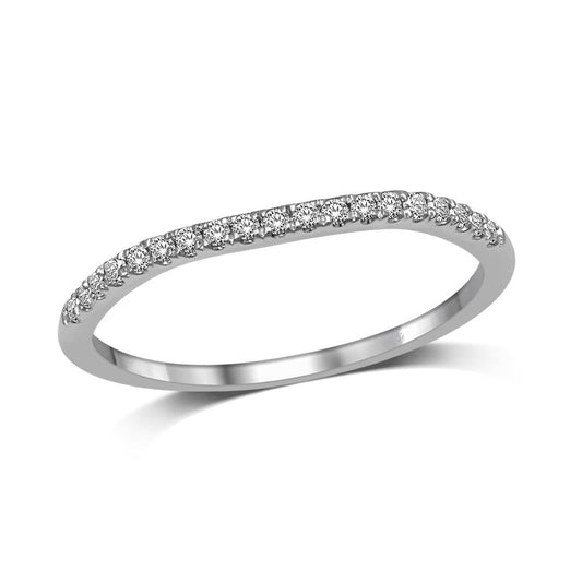 Lovecuts 14K White Gold 1/10 Ct.Tw. Diamond Wedding Band