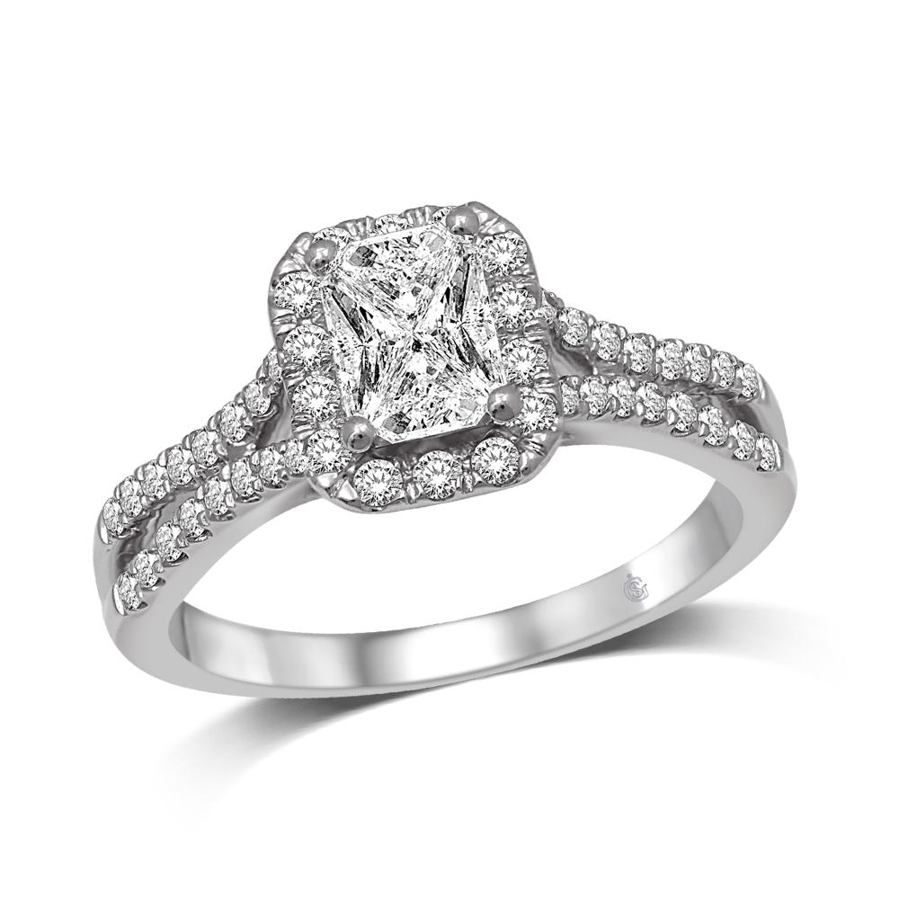 Lovecuts 14K White Gold 3/4 Ct.Tw. Diamond Engagement Ring