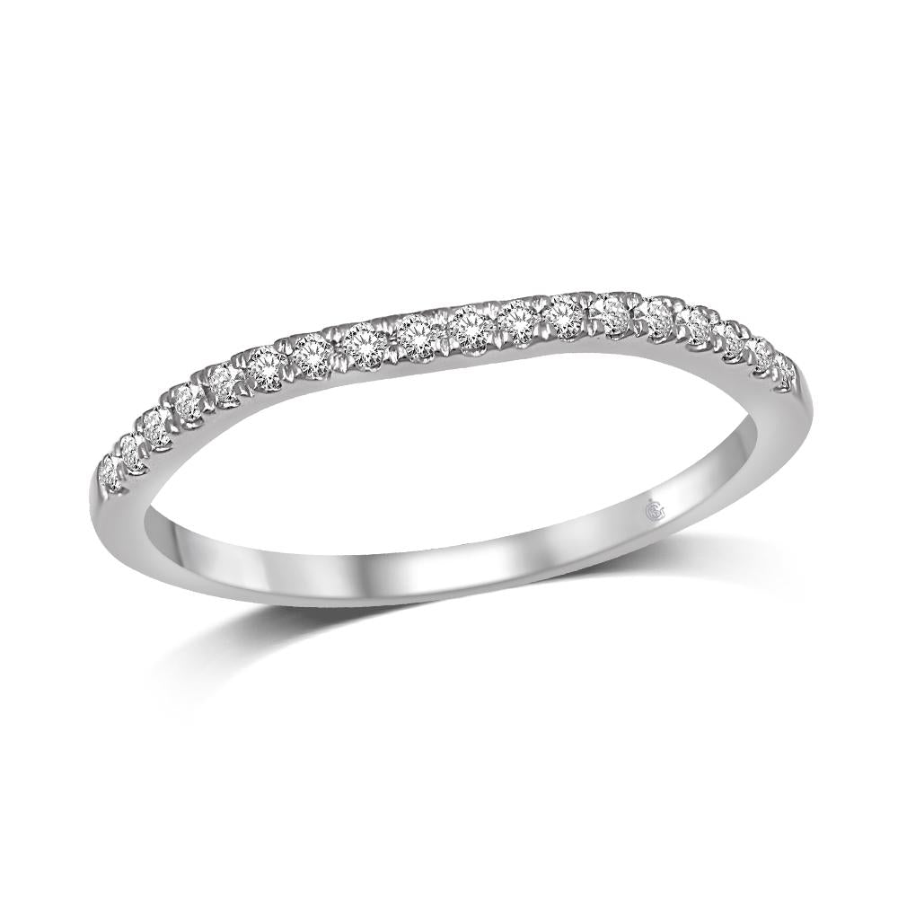 Lovecuts 14K White Gold 1/8 Ct.Tw. Diamond Wedding Band