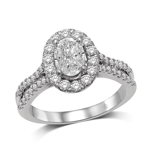 Lovecuts 14K White Gold 1 1/10 Ct.Tw. Diamond Engagement Ring