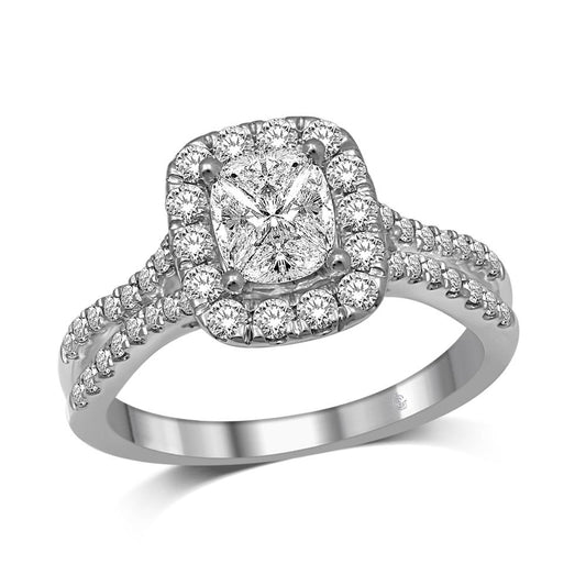 Lovecuts 14K White Gold 1 1/10 Ct.Tw. Diamond Engagement Ring