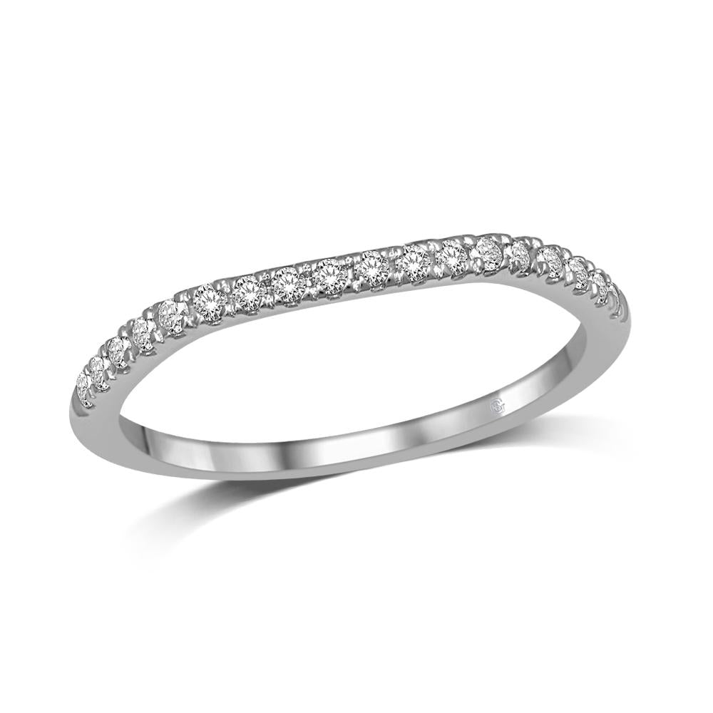 Lovecuts 14K White Gold 1/6 Ct.Tw. Diamond Wedding Band