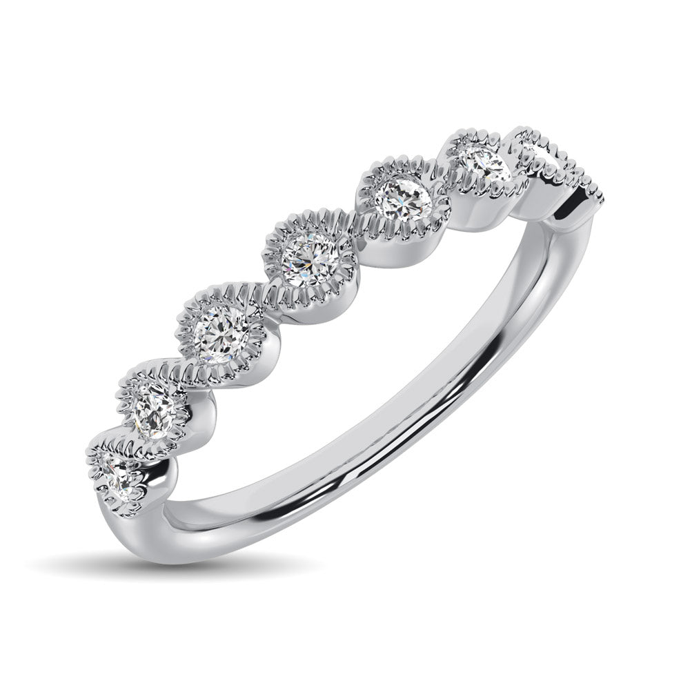 14K White Gold 1/10 Ct.tw Diamond Stackable Band