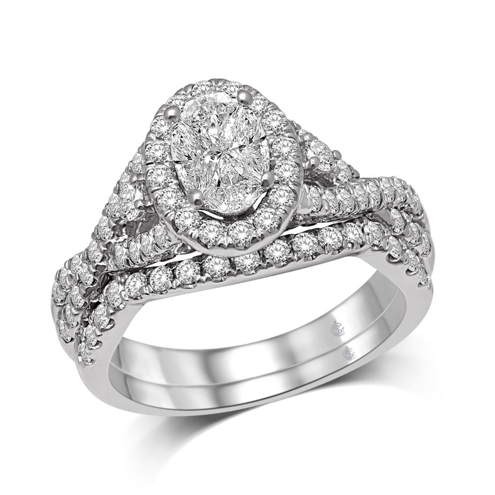 Lovecuts 14K White Gold  1 1/2 Ct.Tw. Diamond Bridal Ring