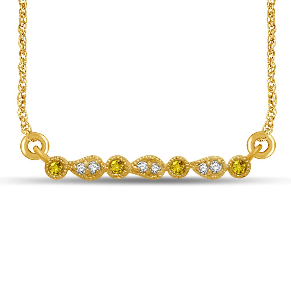 14K Yellow Gold 1/10 Ct.Tw. Diamond  Stackable Necklace
