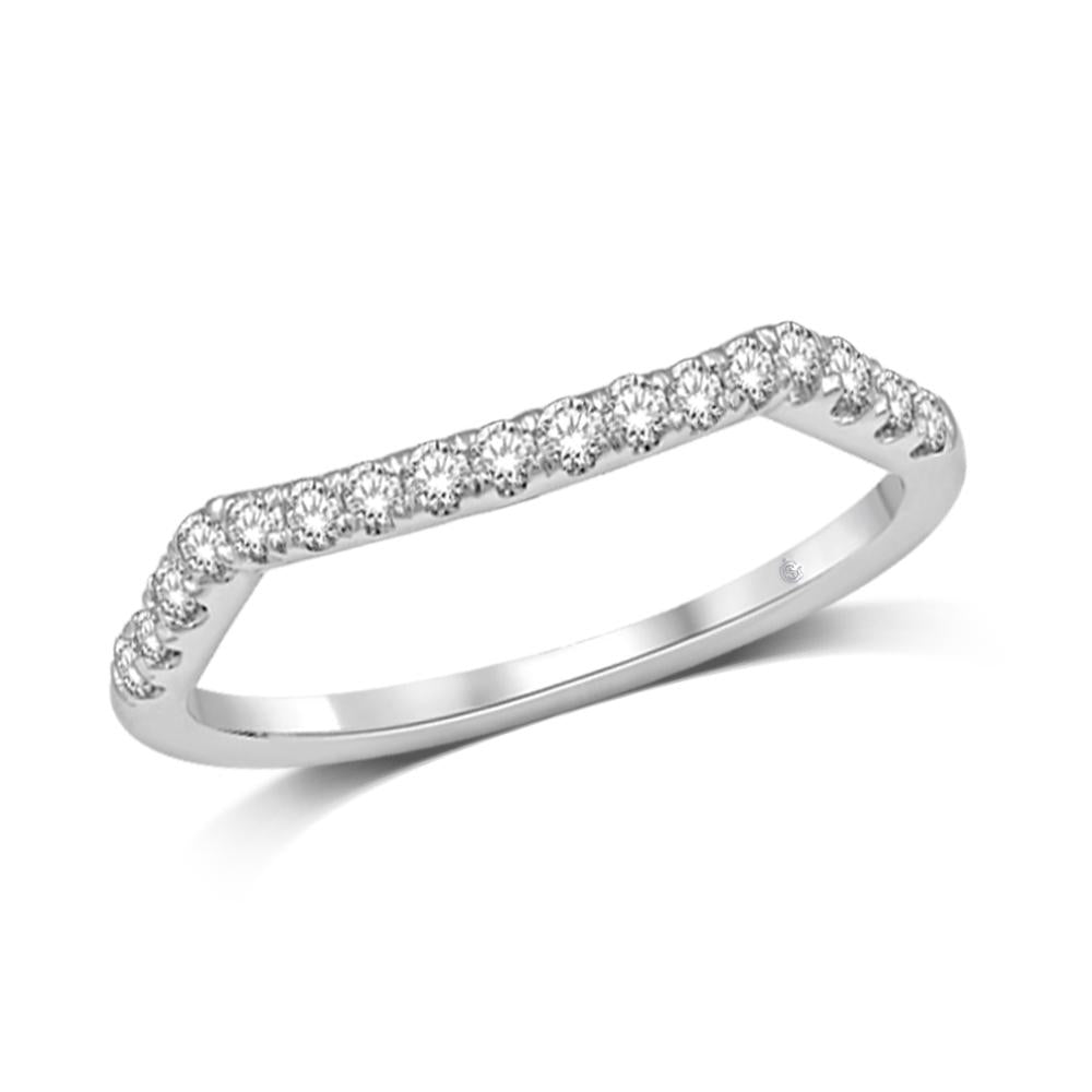 14K White Gold 1/6 Ct.Tw. Diamond Wedding Band