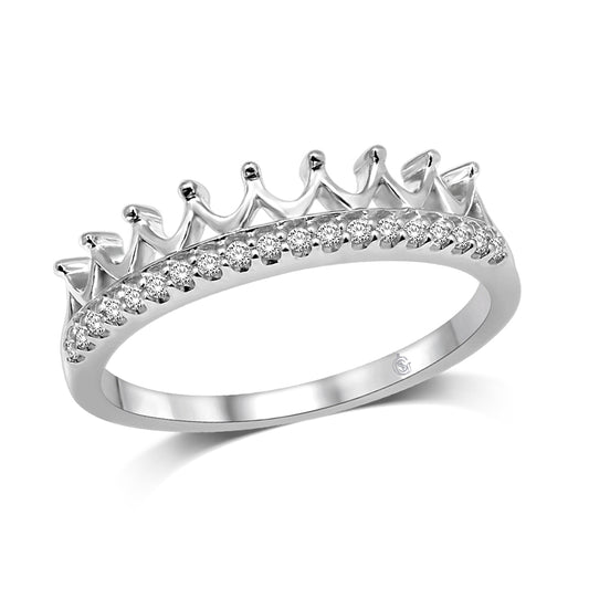 14K White Gold 1/10 Ct.Tw. Diamond Stackable Band