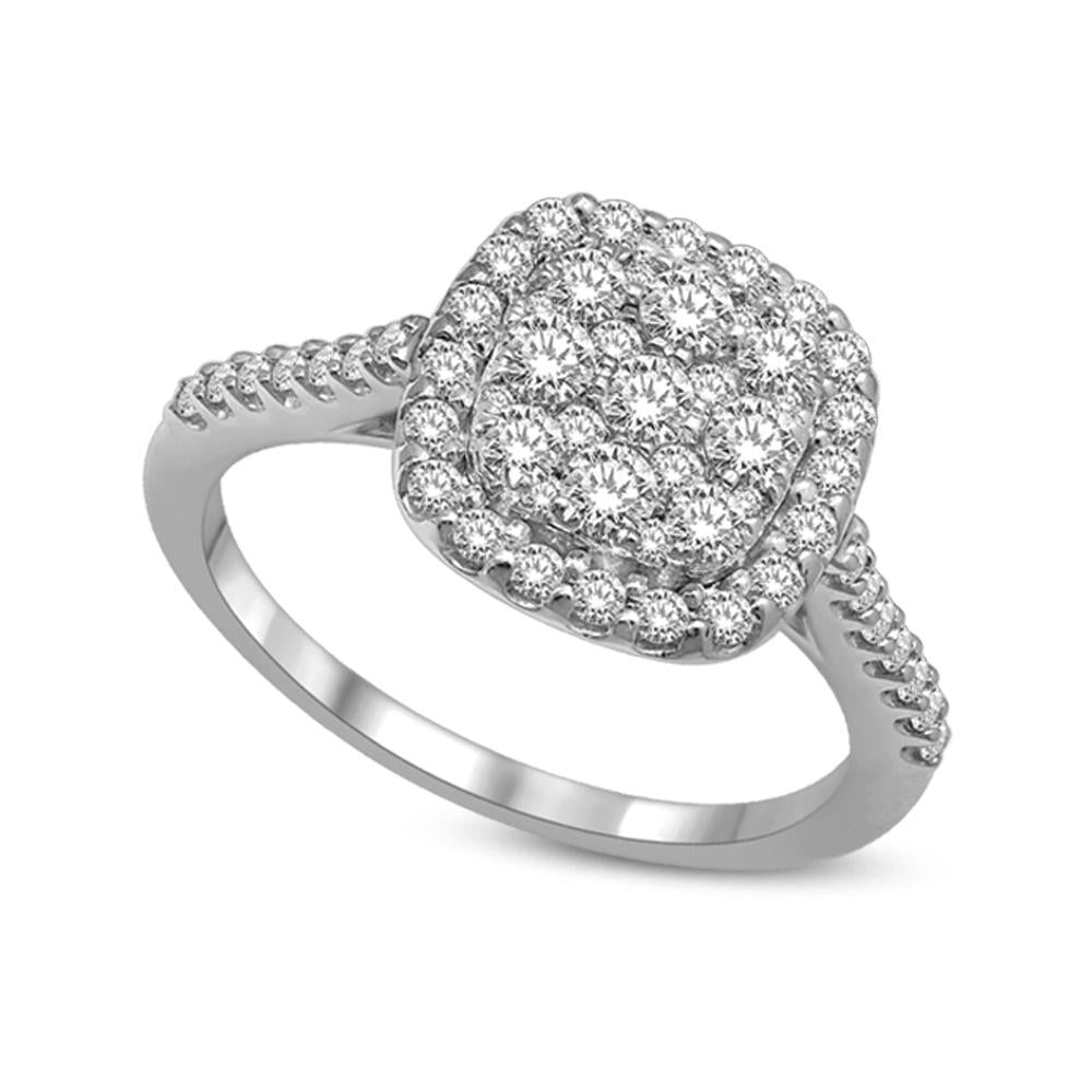 14K White Gold 5/8 Ct.tw Invisible Diamond Fashion Ring