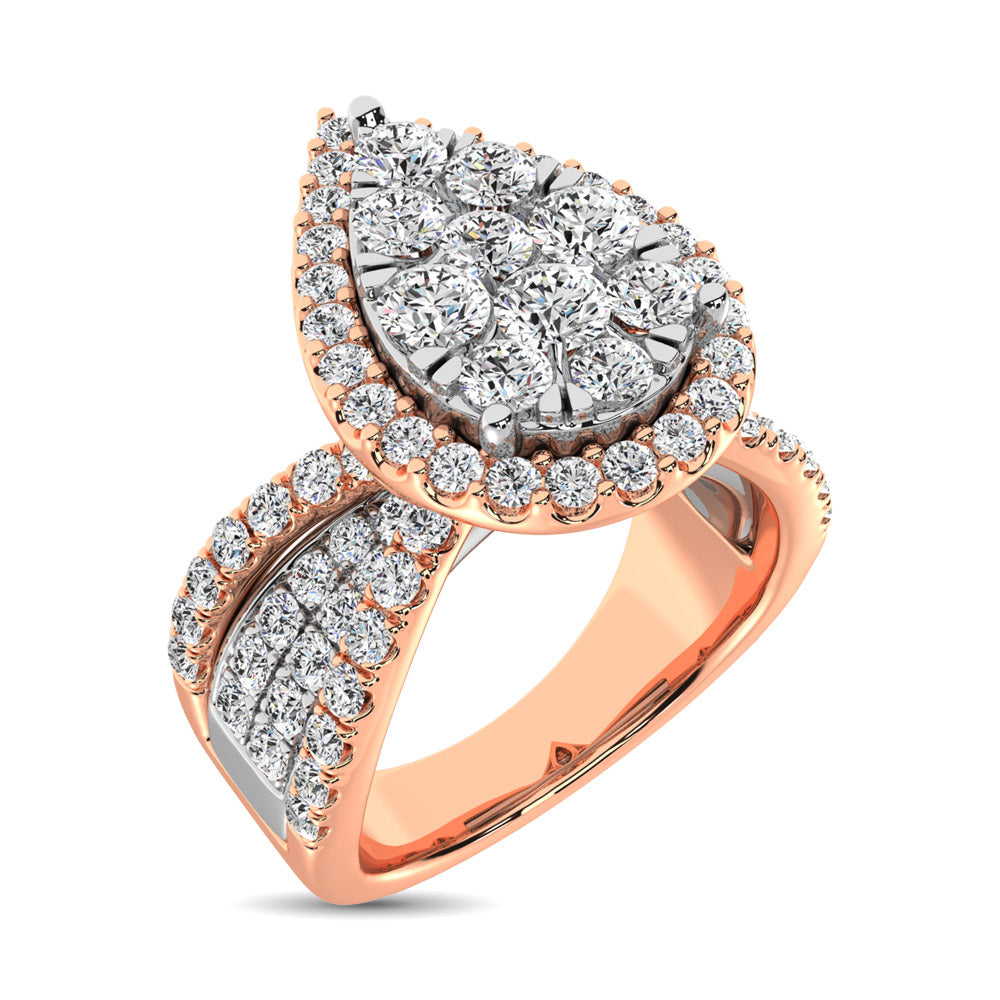 Diamond 1 Ct.Tw. Pear Shape Two Tone Engagement Ring