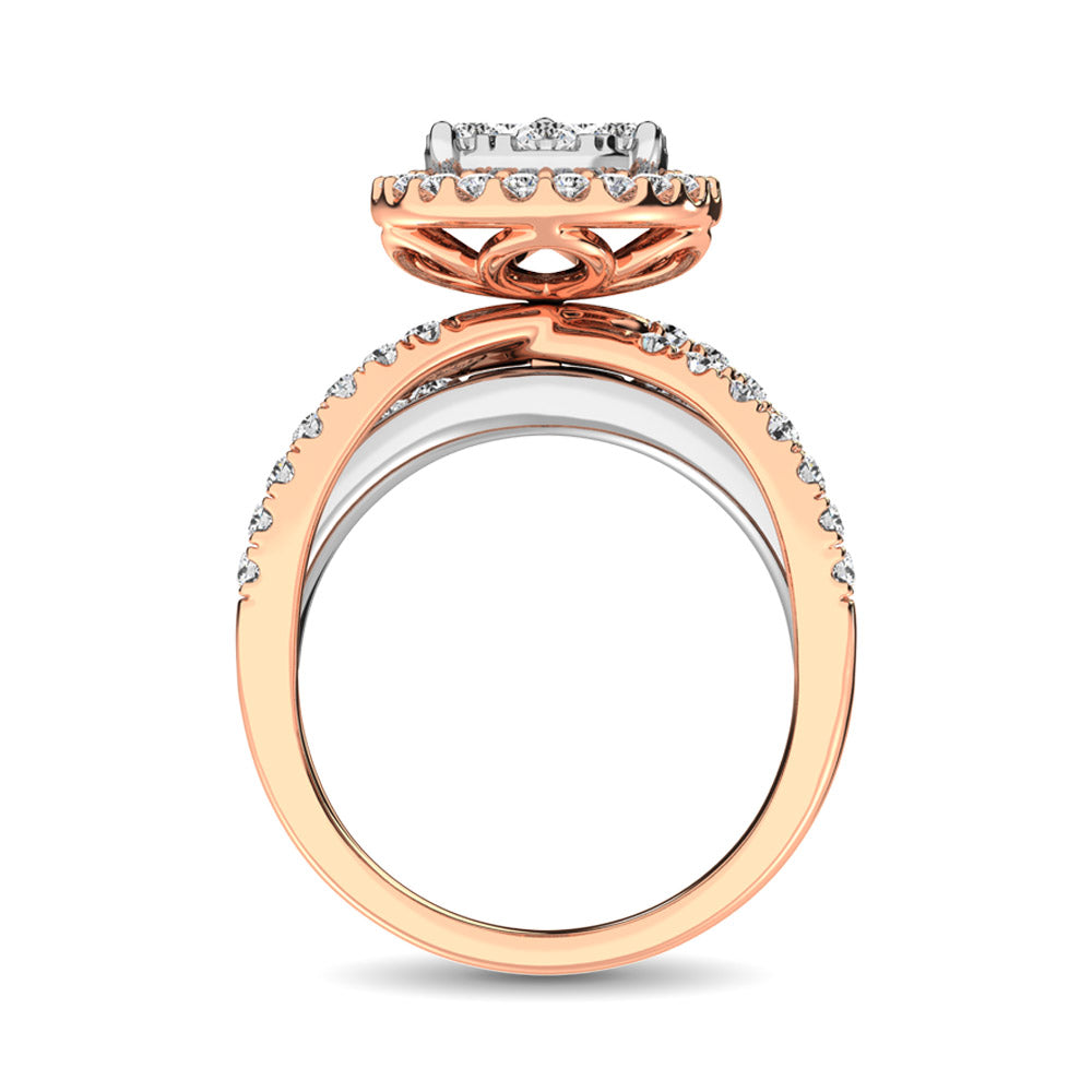 Diamond 1 Ct.Tw. Pear Shape Two Tone Engagement Ring