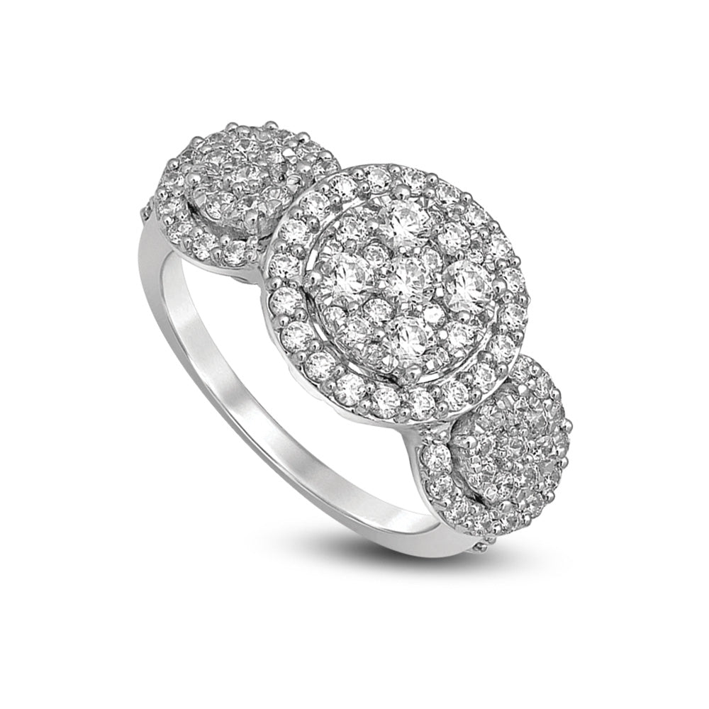14K White Gold 1 1/2 Ct.tw Invisible Diamond Fashion Ring