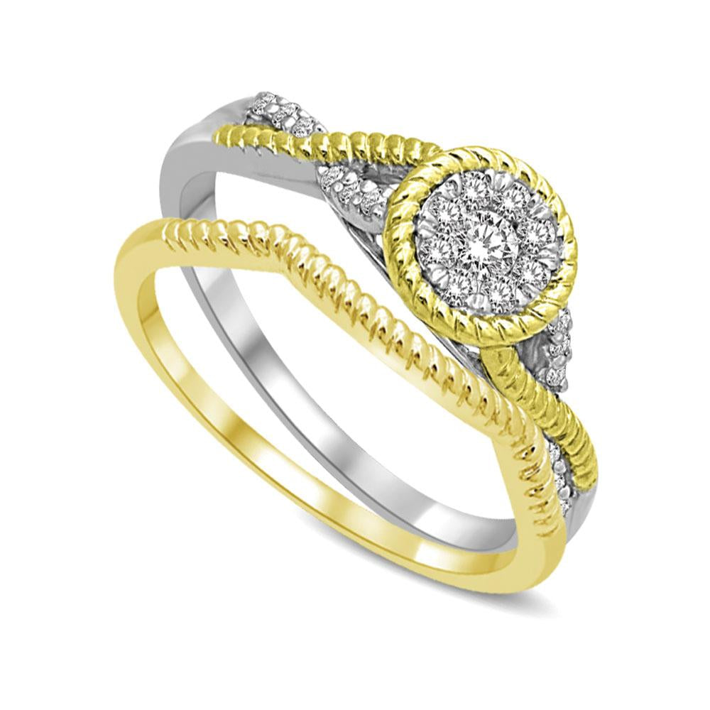 14K Two Tone Gold 1/4 Ct.Tw. Diamond Engagement Ring