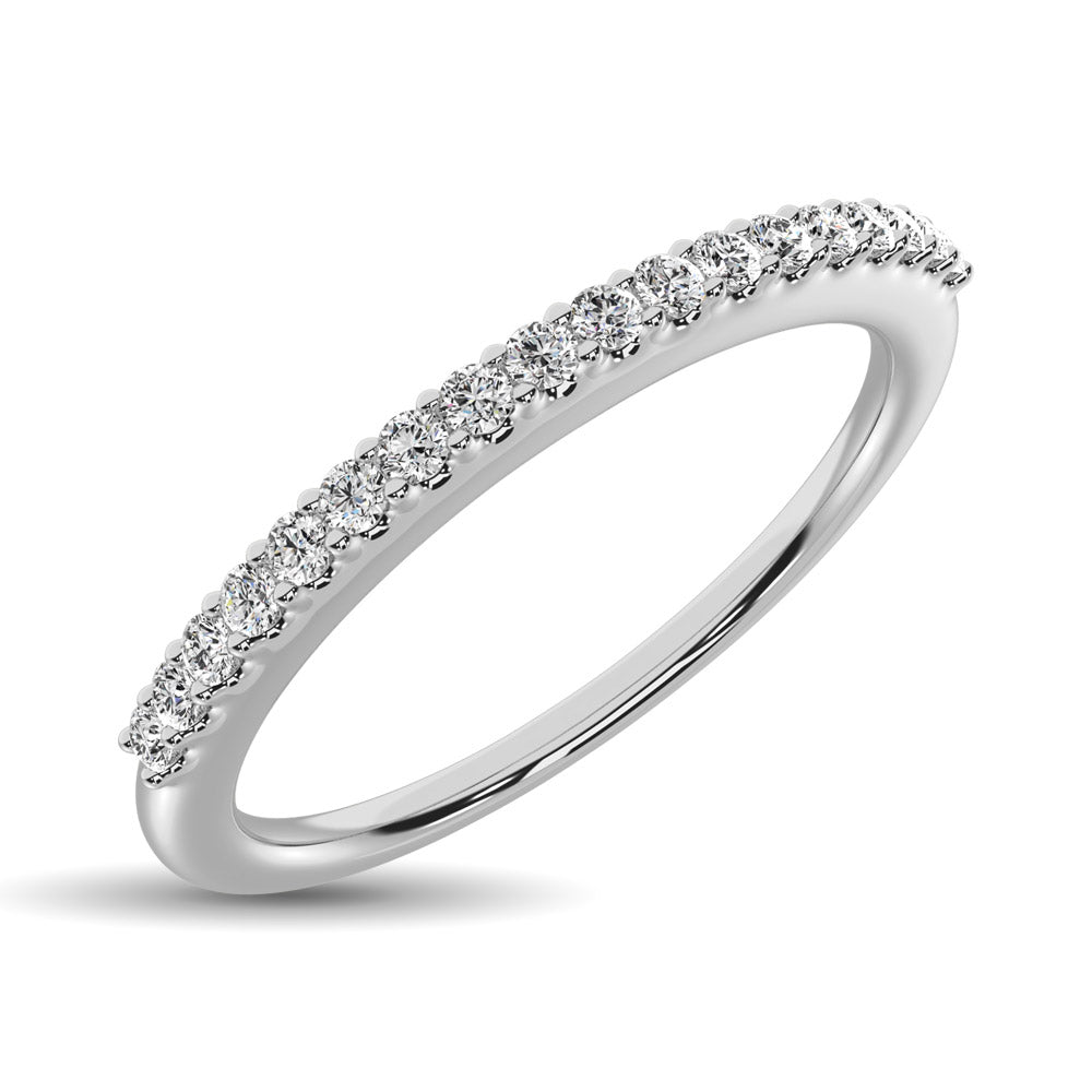 14K White Gold 1/10 Ct.tw Diamond Wedding Band