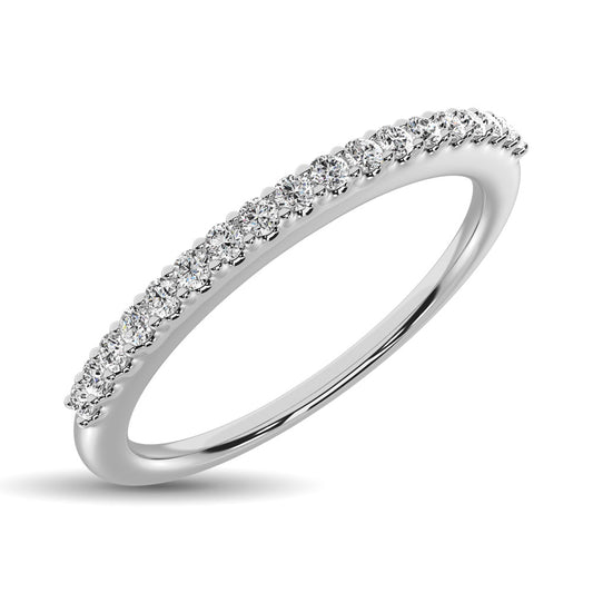 14K White Gold 1/10 Ct.tw Diamond Wedding Band