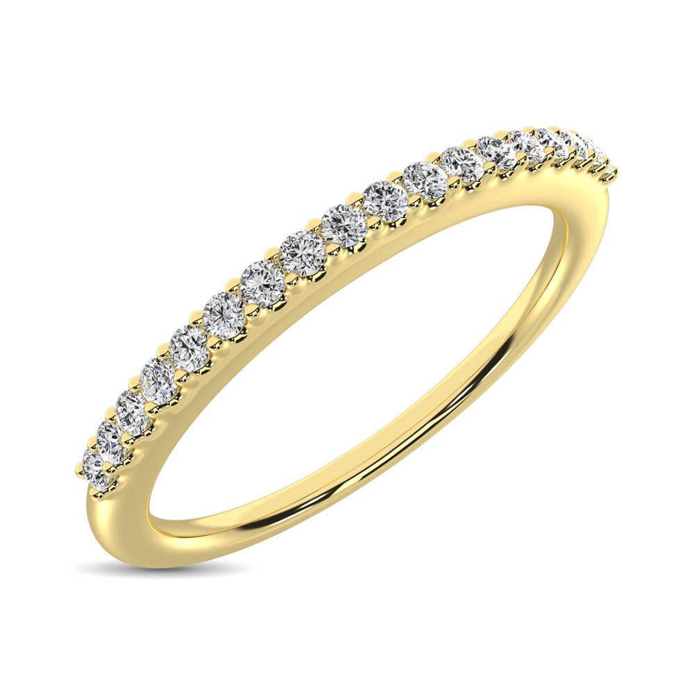 14K Yellow Gold 1/10 Ct.tw Diamond Wedding Band